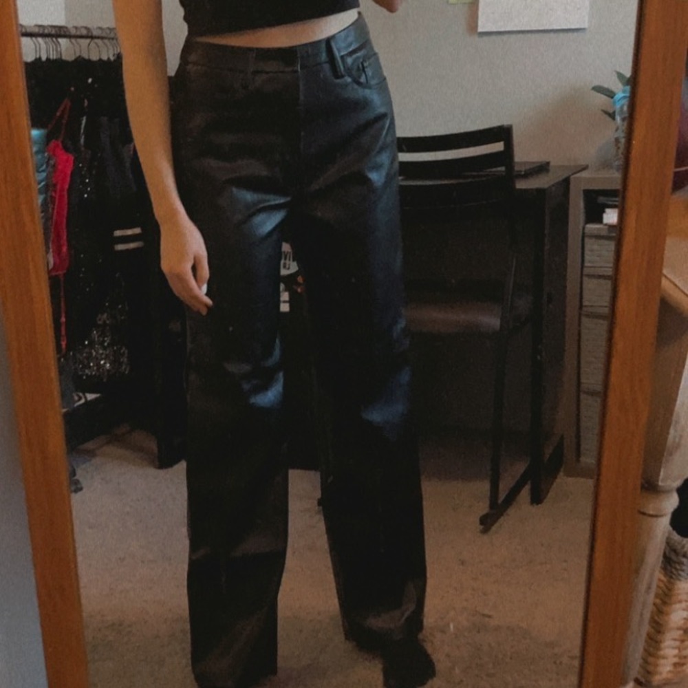 Black leather pants